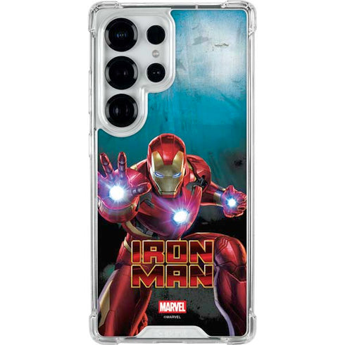 Marvel Iron Man Repulsor Blast Galaxy S25 Ultra Clear Case